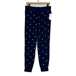 Splendid Women’s Size Medium Blue Star Print Lightweight Casual Jogger Pants